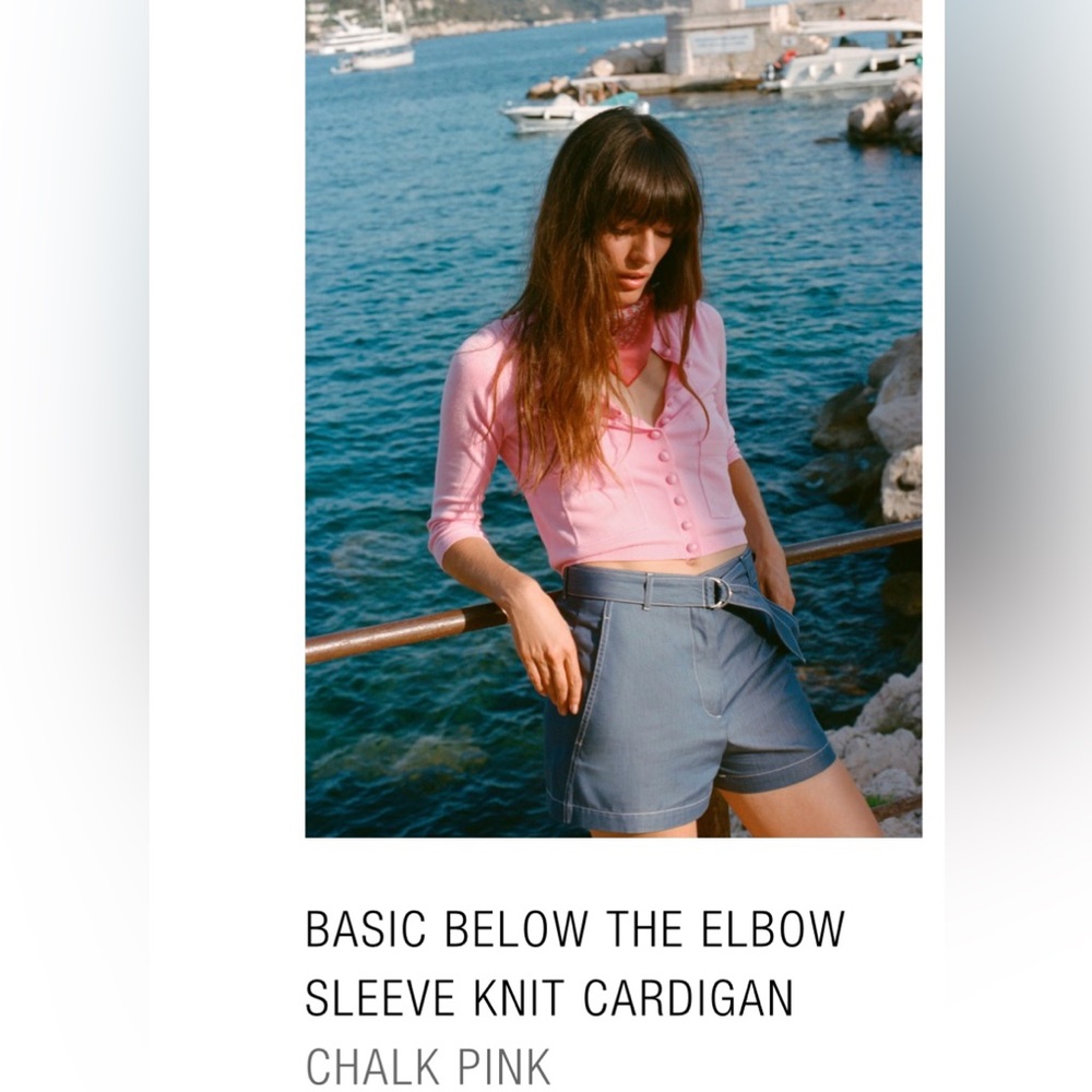 ZARA Pink Button-Up Cardigan